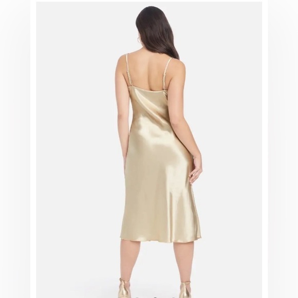 SATIN COWL NECK SLIP MIDI DRESS XS NWT - Picture 3 of 4